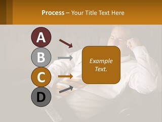 A Man Sitting On A Couch With A Tie On PowerPoint Template