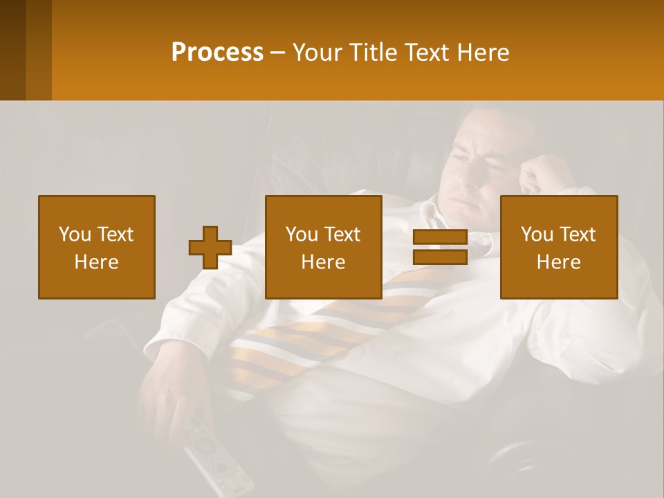 A Man Sitting On A Couch With A Tie On PowerPoint Template