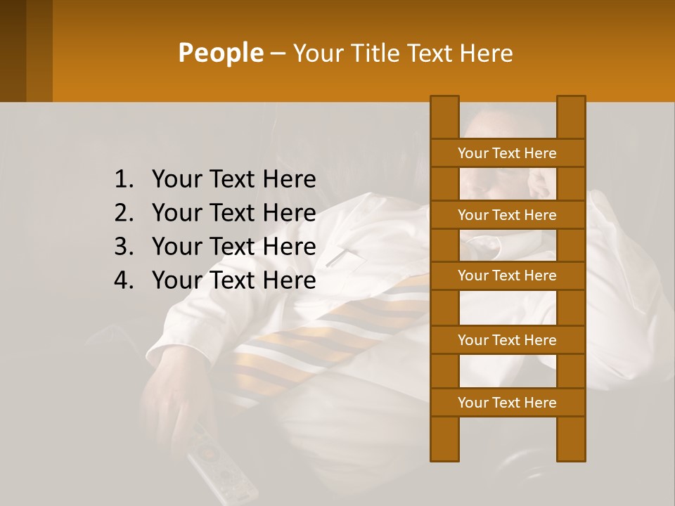 A Man Sitting On A Couch With A Tie On PowerPoint Template