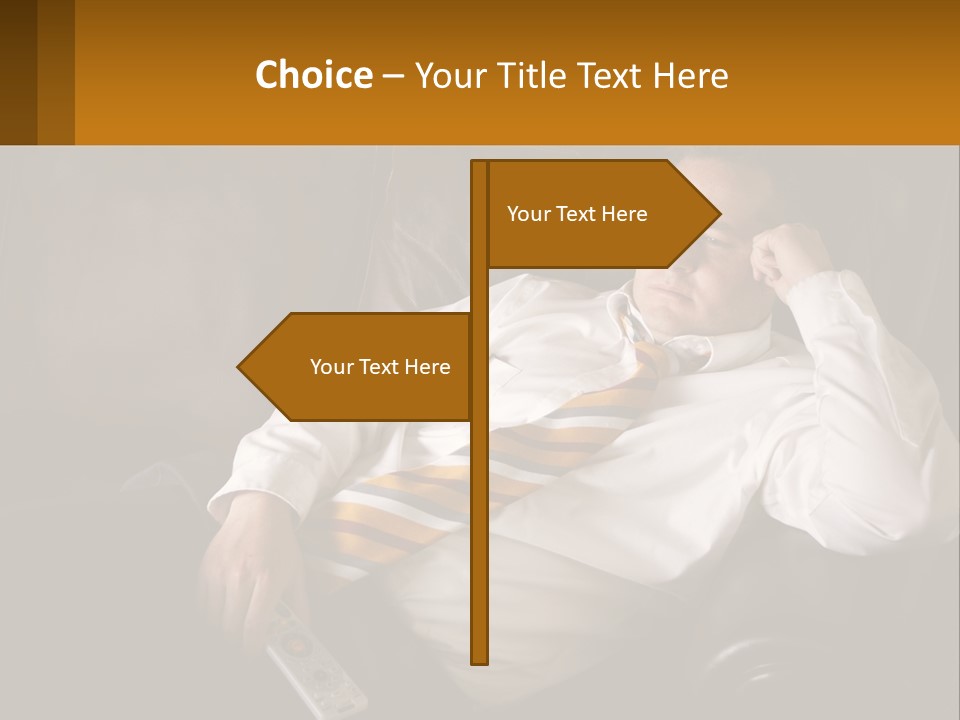 A Man Sitting On A Couch With A Tie On PowerPoint Template