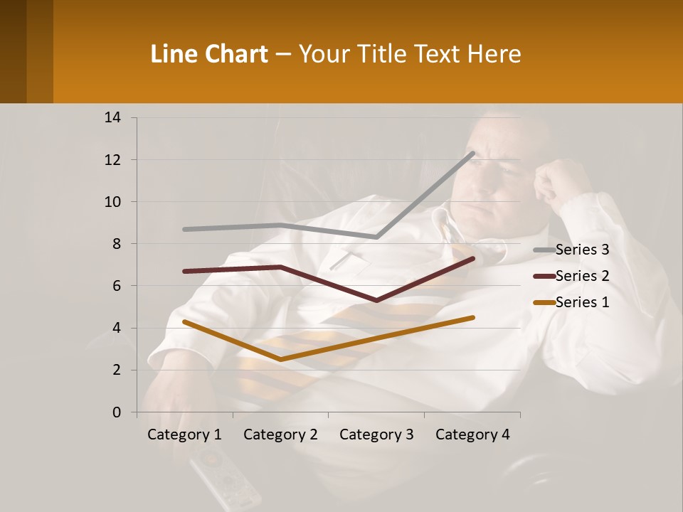 A Man Sitting On A Couch With A Tie On PowerPoint Template