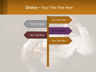 A Man Sitting On A Couch With A Tie On PowerPoint Template