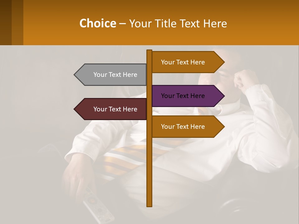 A Man Sitting On A Couch With A Tie On PowerPoint Template