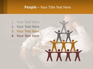 A Man Sitting On A Couch With A Tie On PowerPoint Template