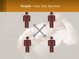 A Man Sitting On A Couch With A Tie On PowerPoint Template