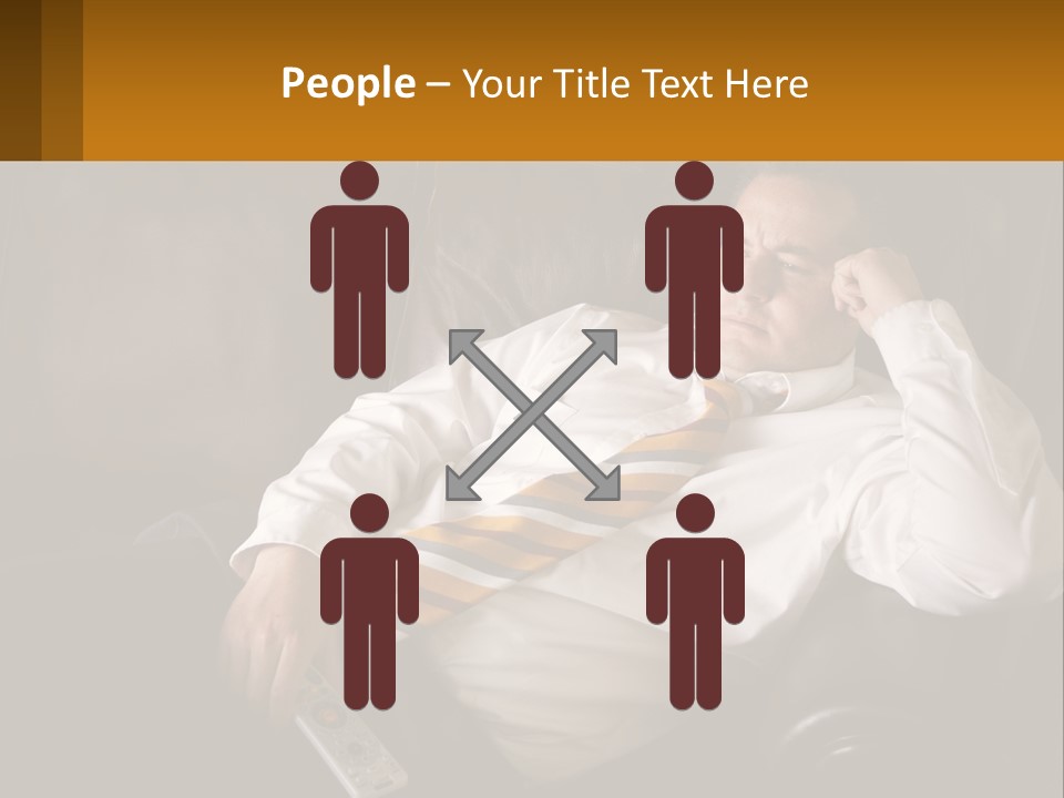 A Man Sitting On A Couch With A Tie On PowerPoint Template