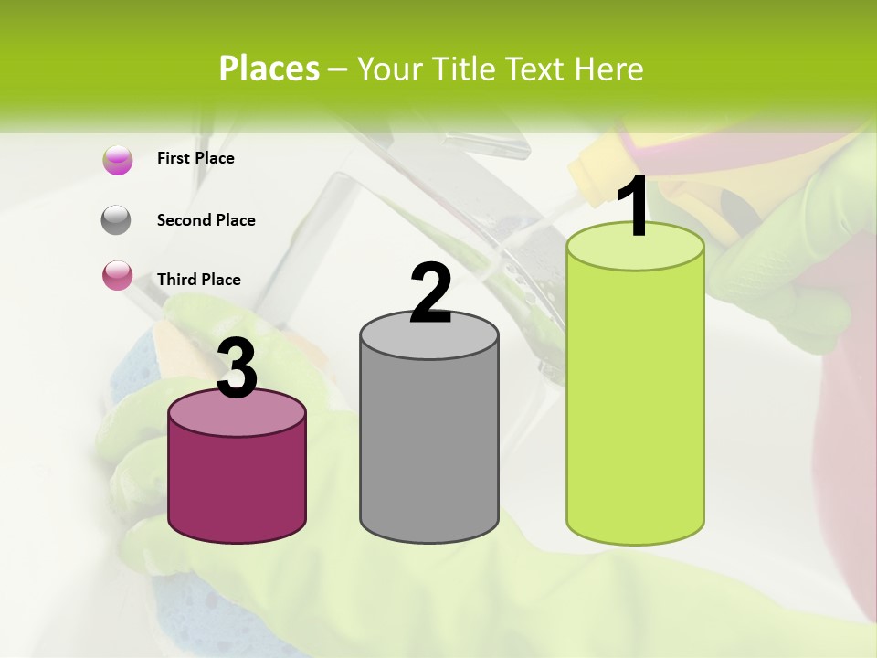 A Person In Green Gloves Washing A Sink PowerPoint Template