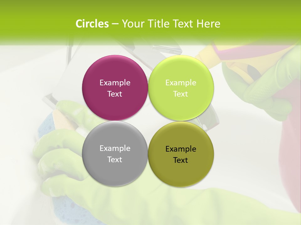 A Person In Green Gloves Washing A Sink PowerPoint Template