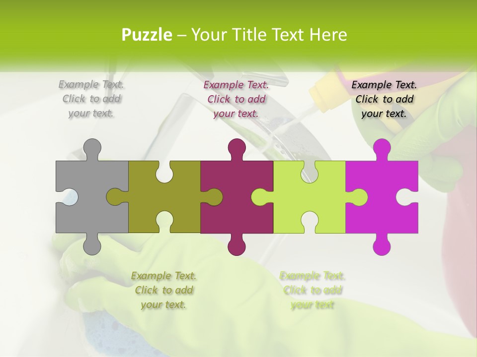 A Person In Green Gloves Washing A Sink PowerPoint Template