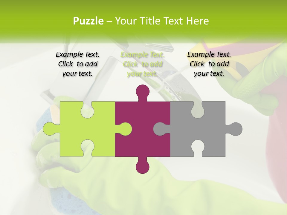A Person In Green Gloves Washing A Sink PowerPoint Template