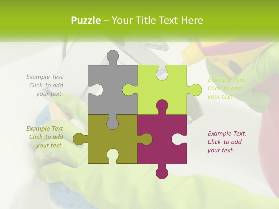 A Person In Green Gloves Washing A Sink PowerPoint Template