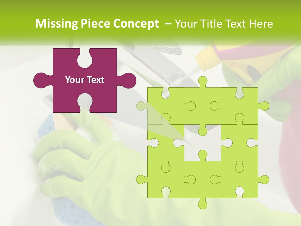 A Person In Green Gloves Washing A Sink PowerPoint Template