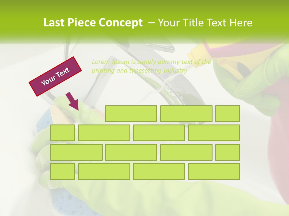 A Person In Green Gloves Washing A Sink PowerPoint Template