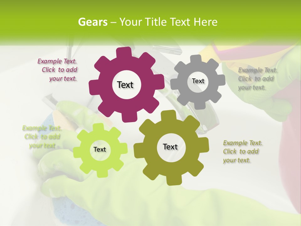 A Person In Green Gloves Washing A Sink PowerPoint Template