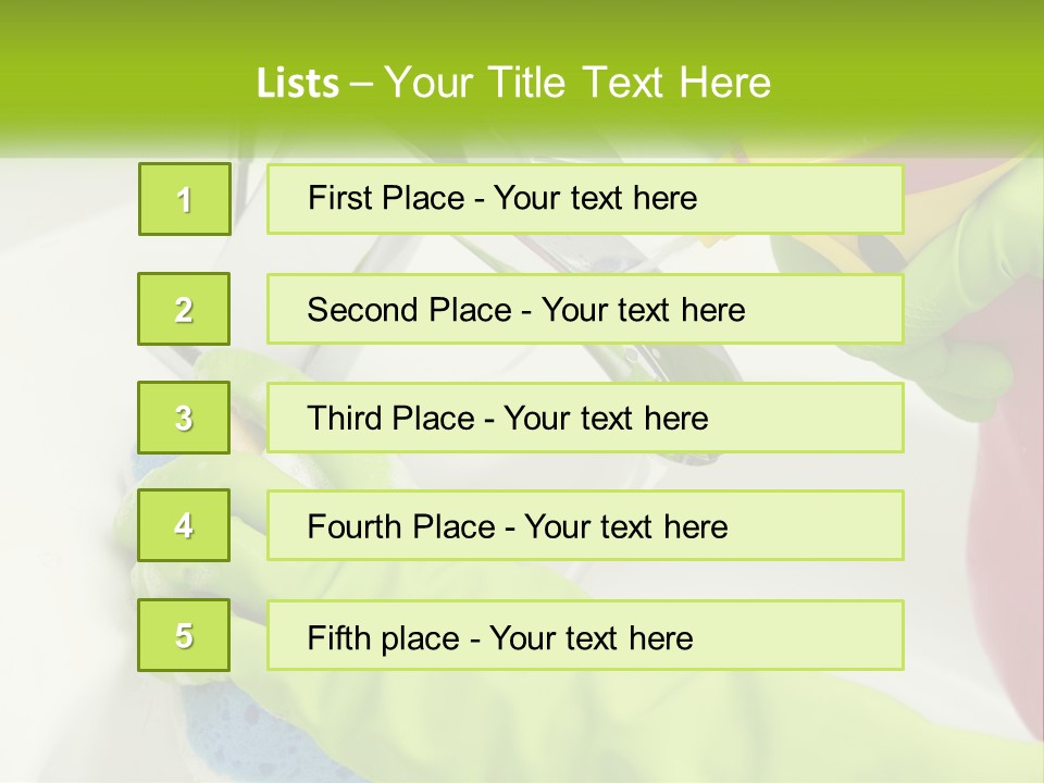 A Person In Green Gloves Washing A Sink PowerPoint Template