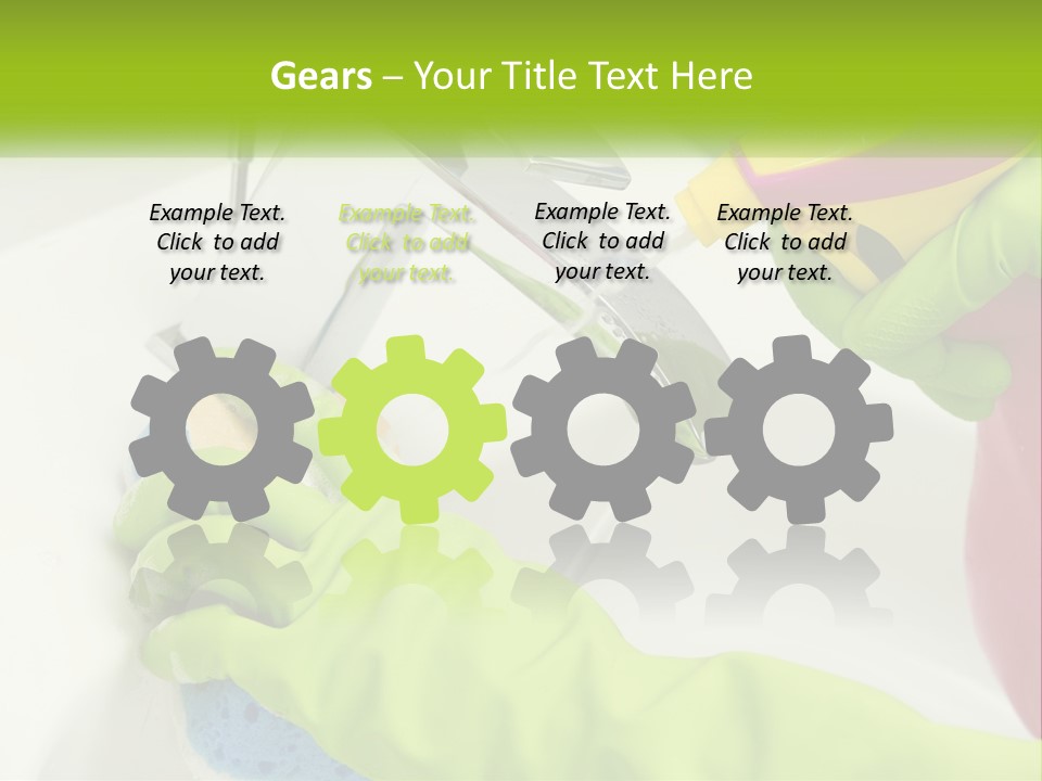 A Person In Green Gloves Washing A Sink PowerPoint Template