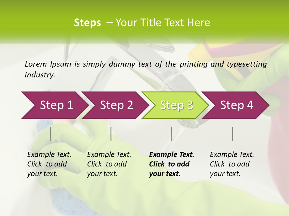 A Person In Green Gloves Washing A Sink PowerPoint Template