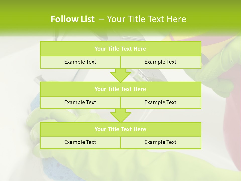 A Person In Green Gloves Washing A Sink PowerPoint Template