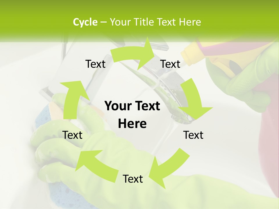 A Person In Green Gloves Washing A Sink PowerPoint Template