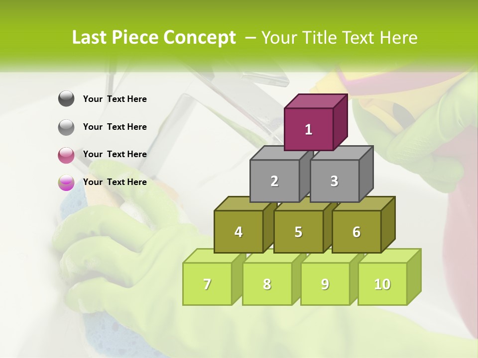 A Person In Green Gloves Washing A Sink PowerPoint Template