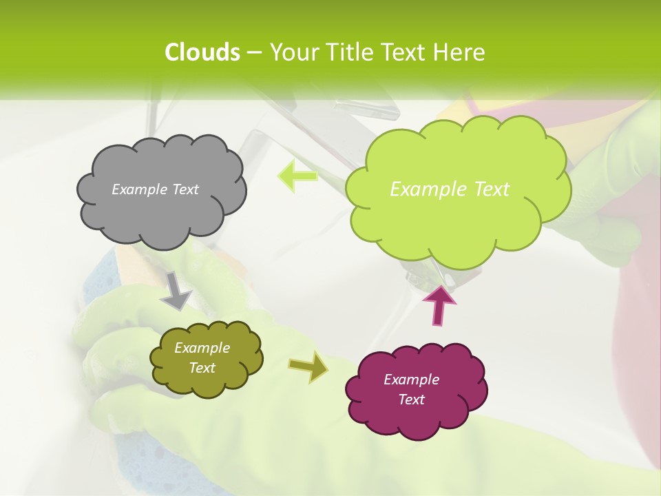 A Person In Green Gloves Washing A Sink PowerPoint Template