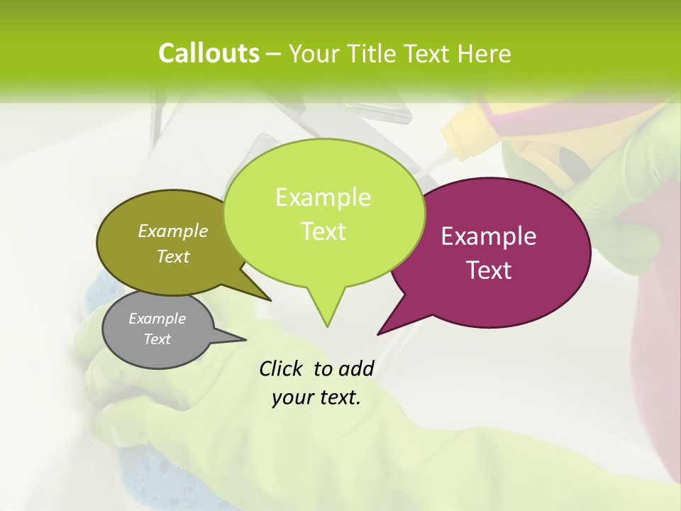 A Person In Green Gloves Washing A Sink PowerPoint Template