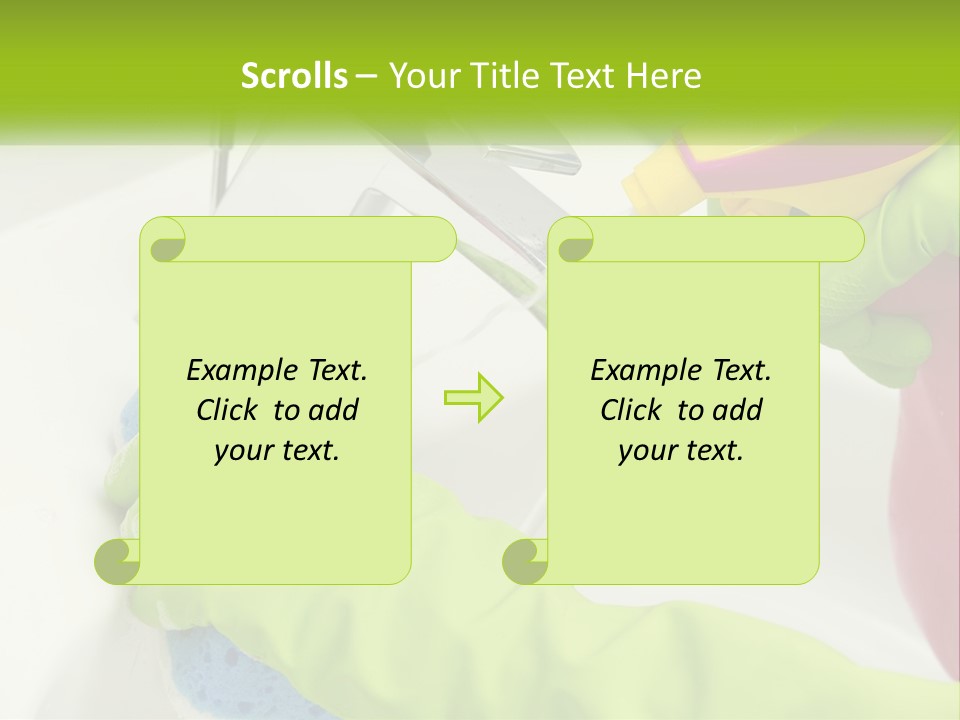 A Person In Green Gloves Washing A Sink PowerPoint Template