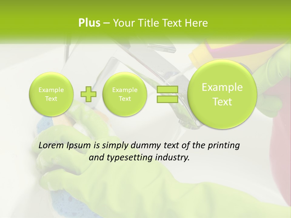 A Person In Green Gloves Washing A Sink PowerPoint Template