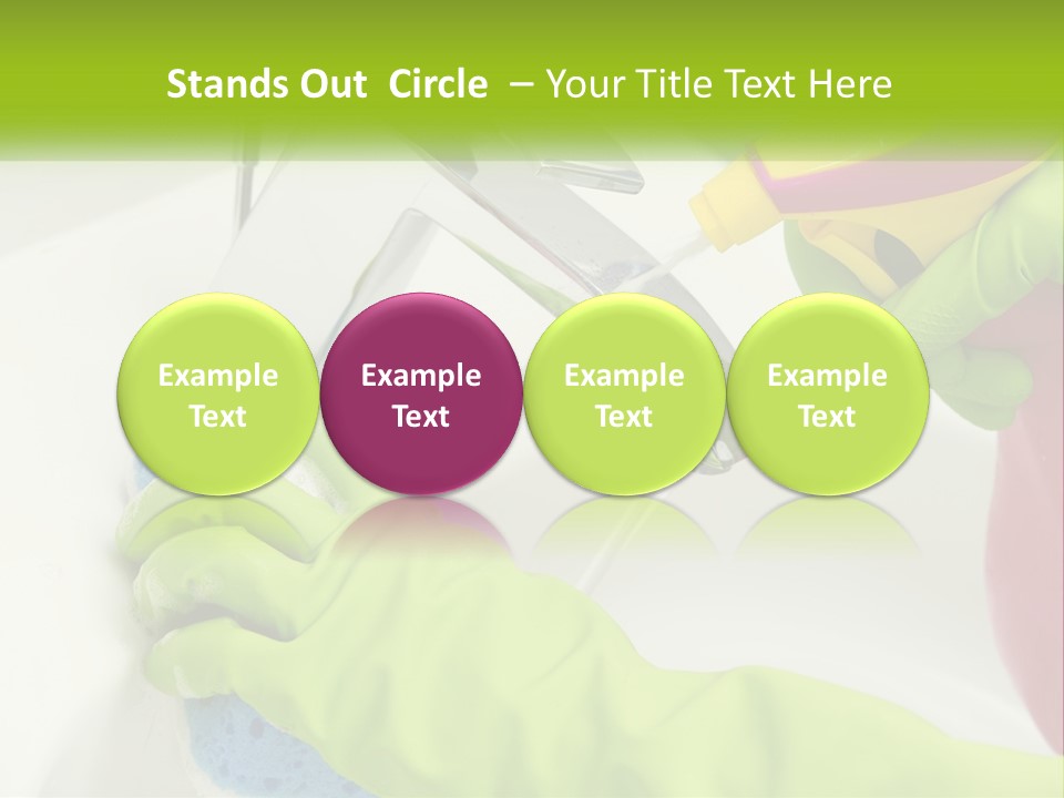 A Person In Green Gloves Washing A Sink PowerPoint Template
