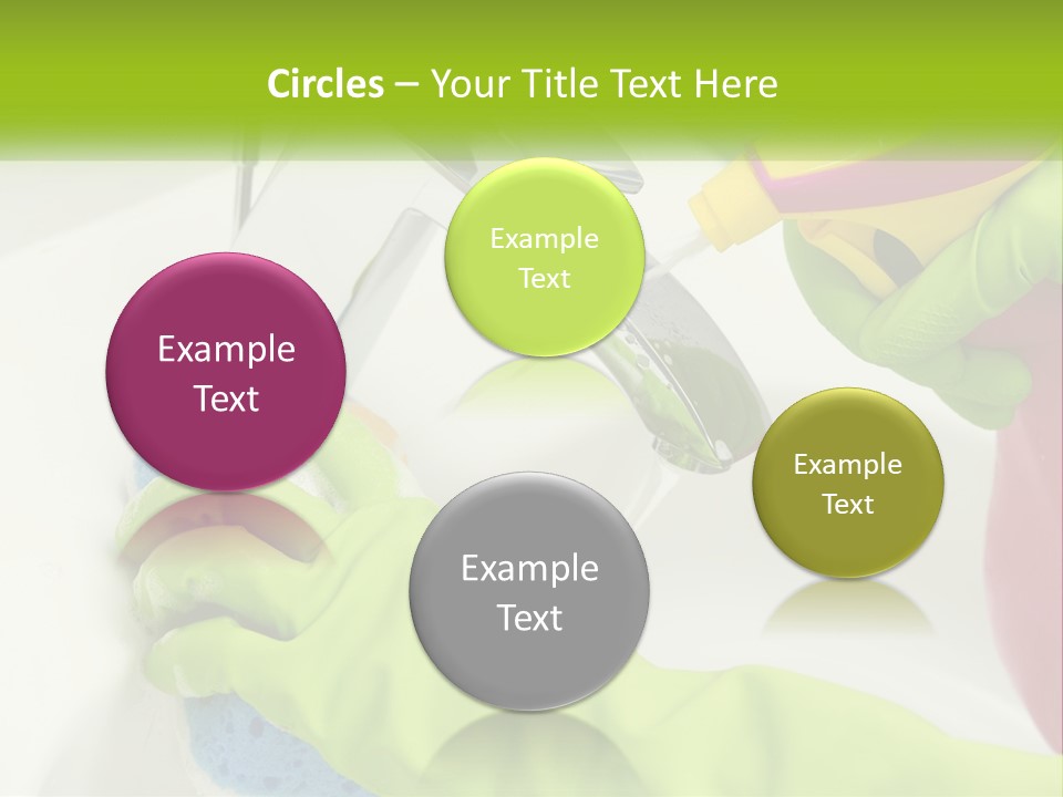 A Person In Green Gloves Washing A Sink PowerPoint Template