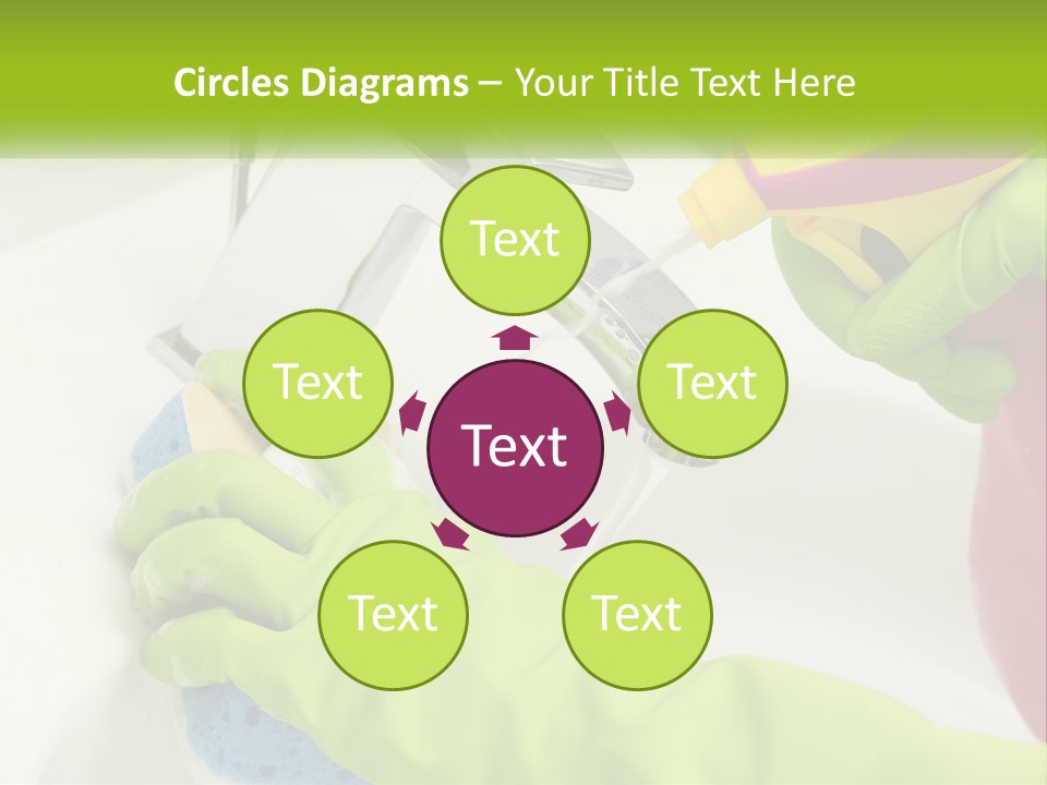 A Person In Green Gloves Washing A Sink PowerPoint Template