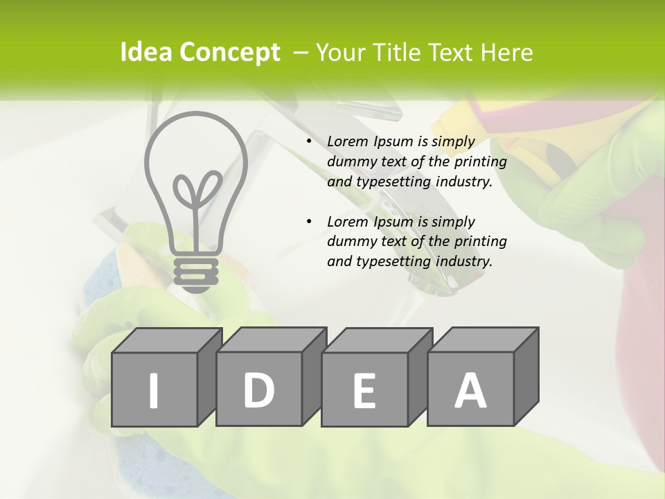 A Person In Green Gloves Washing A Sink PowerPoint Template