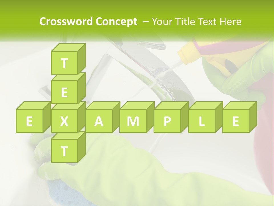 A Person In Green Gloves Washing A Sink PowerPoint Template