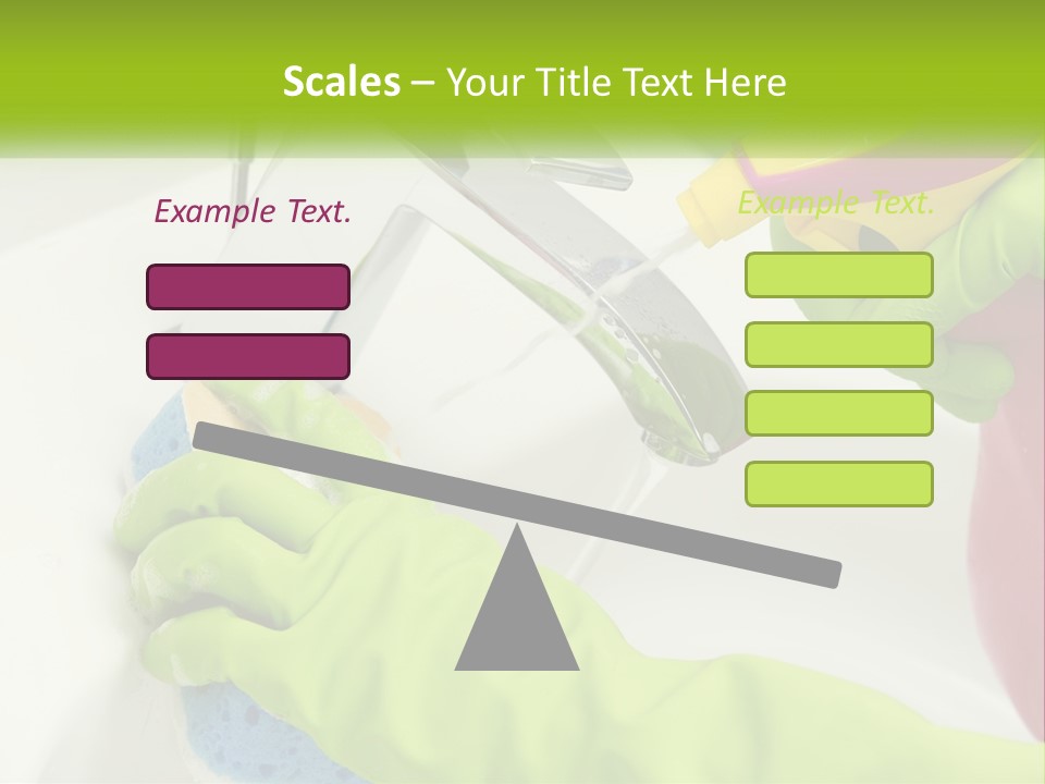 A Person In Green Gloves Washing A Sink PowerPoint Template