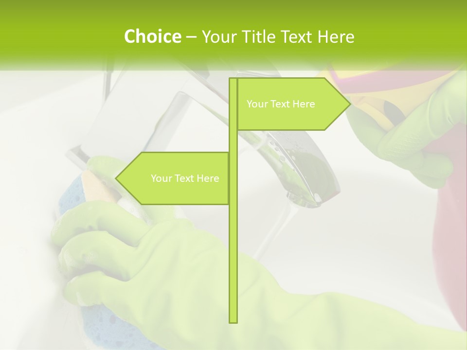 A Person In Green Gloves Washing A Sink PowerPoint Template