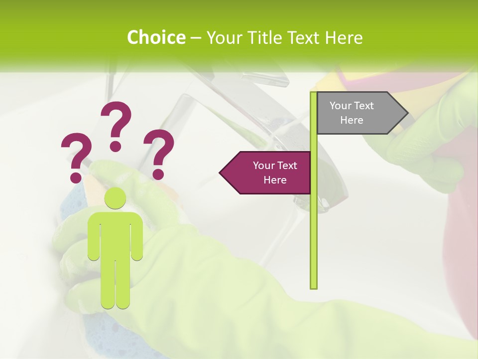 A Person In Green Gloves Washing A Sink PowerPoint Template
