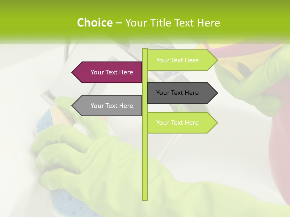 A Person In Green Gloves Washing A Sink PowerPoint Template