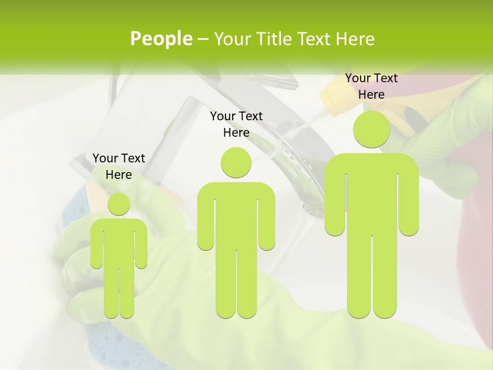 A Person In Green Gloves Washing A Sink PowerPoint Template