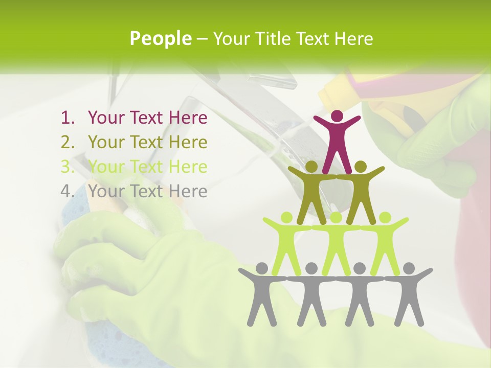 A Person In Green Gloves Washing A Sink PowerPoint Template