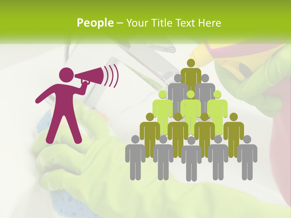 A Person In Green Gloves Washing A Sink PowerPoint Template