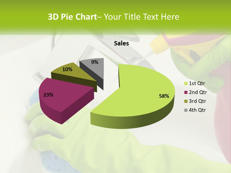 A Person In Green Gloves Washing A Sink PowerPoint Template