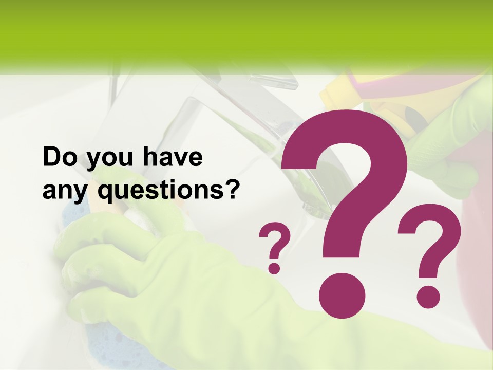 A Person In Green Gloves Washing A Sink PowerPoint Template