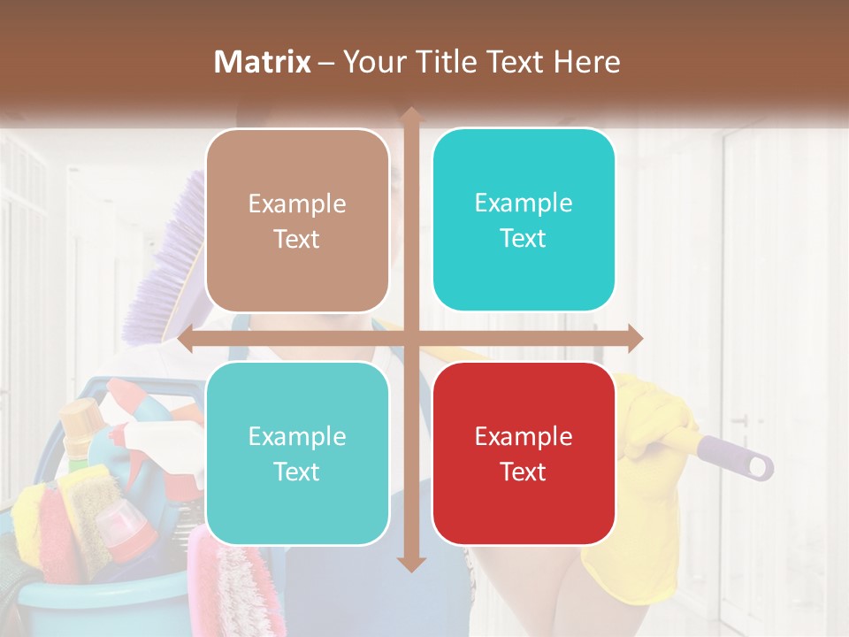 A Man Holding A Bucket Full Of Cleaning Supplies PowerPoint Template