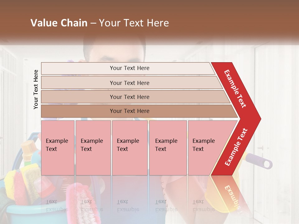 A Man Holding A Bucket Full Of Cleaning Supplies PowerPoint Template