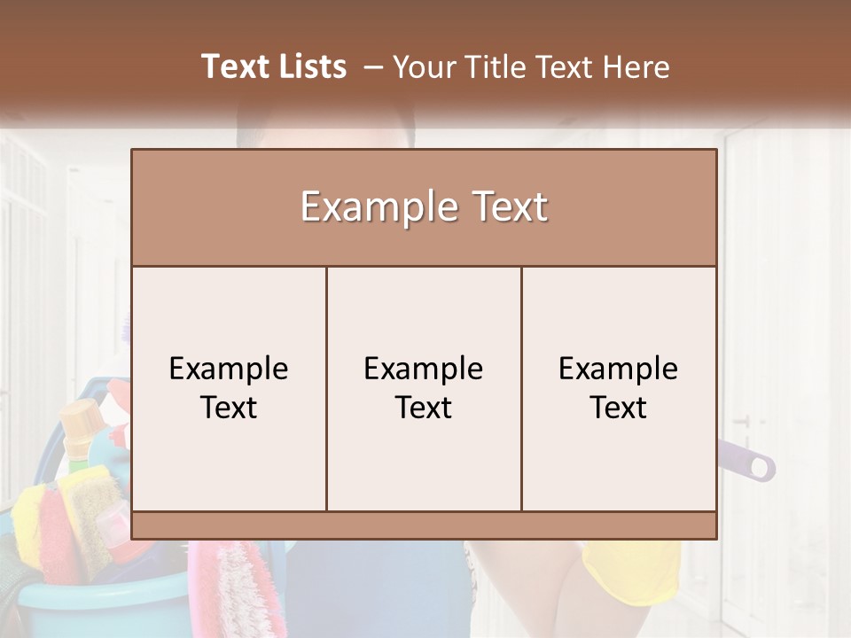 A Man Holding A Bucket Full Of Cleaning Supplies PowerPoint Template