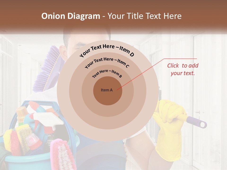 A Man Holding A Bucket Full Of Cleaning Supplies PowerPoint Template