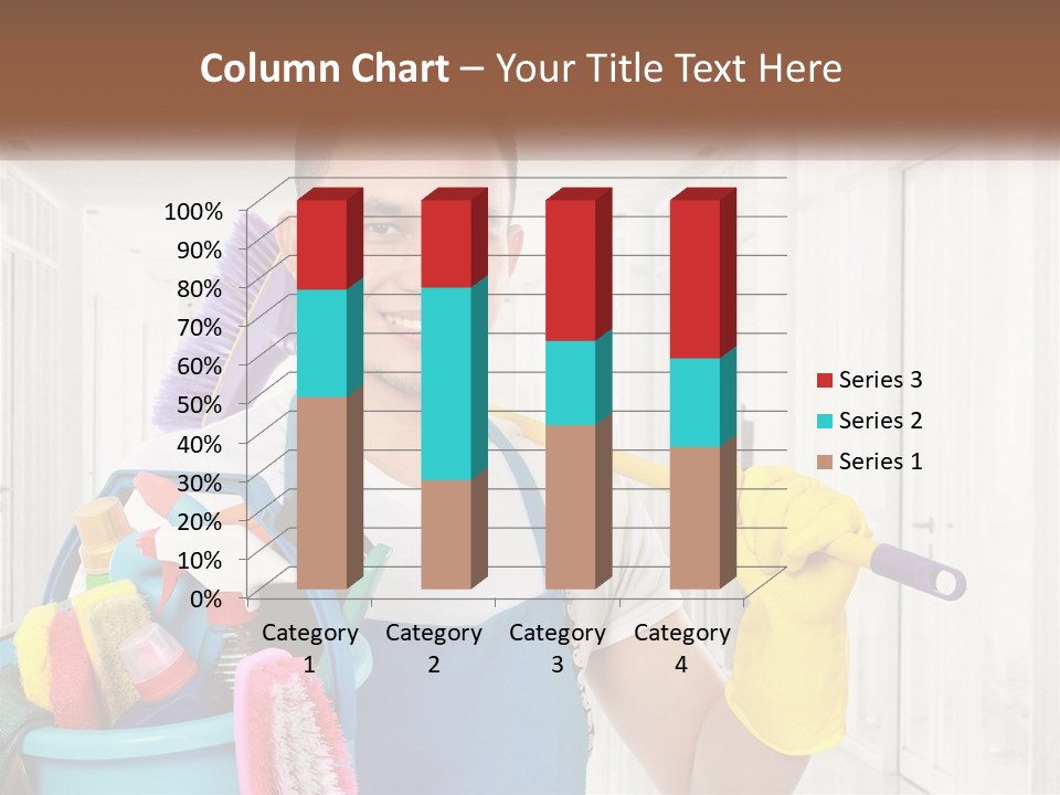 A Man Holding A Bucket Full Of Cleaning Supplies PowerPoint Template