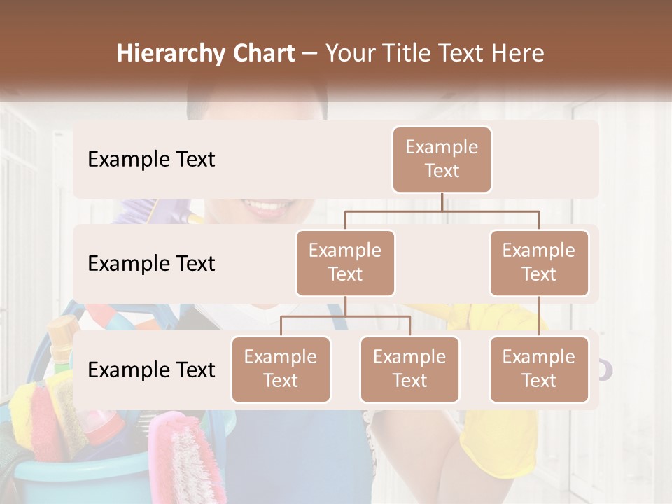 A Man Holding A Bucket Full Of Cleaning Supplies PowerPoint Template
