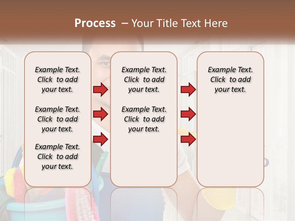 A Man Holding A Bucket Full Of Cleaning Supplies PowerPoint Template