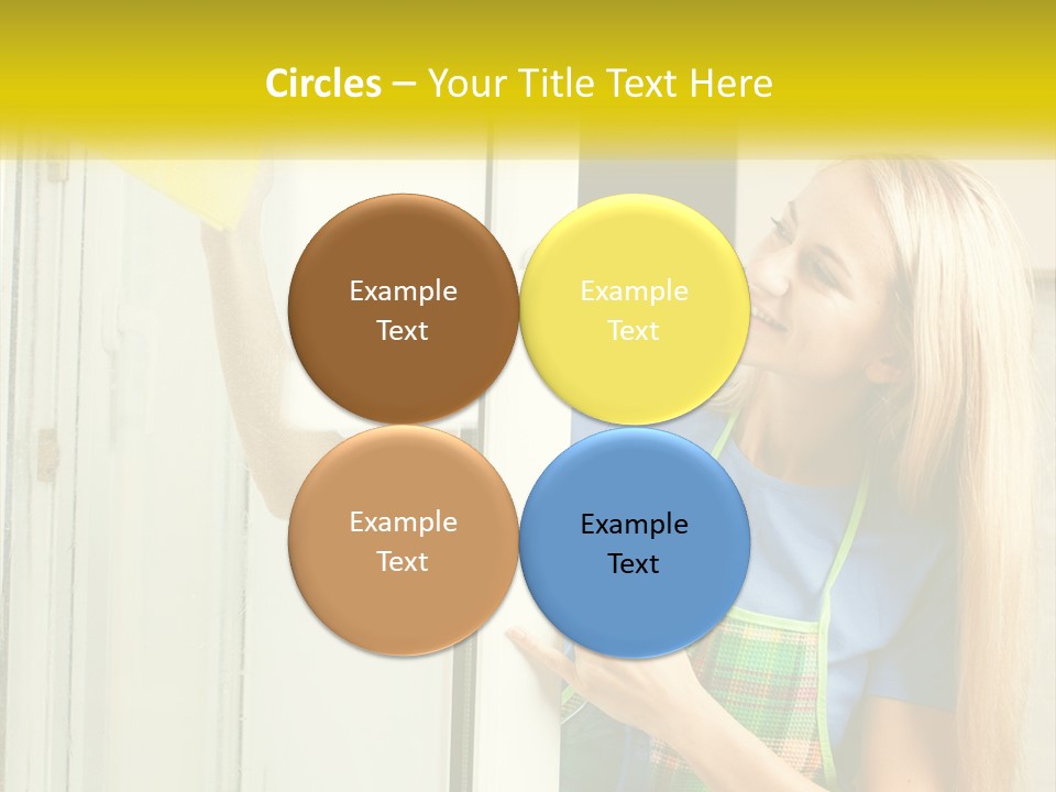 A Woman Cleaning A Door With A Sponge PowerPoint Template